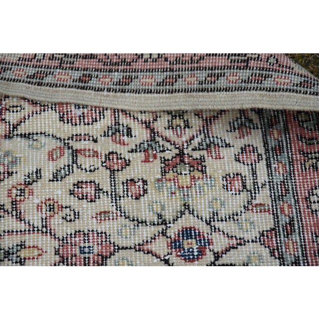 Beige 1980s Turkish Beige Floral Oushak Rug For Sale - Image 8 of 13