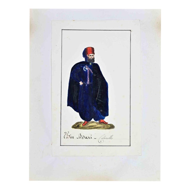 Jean-Baptiste Barla, Bin Basci, 1840, Ink & Watercolor on Paper For Sale