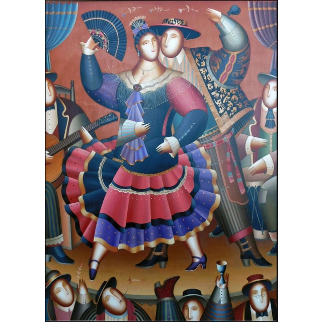 "Dona Dolores" (framed) by Anton Arkhipov Original Mixed Media on Canvas Art size : 97" x 80" Hand signed by the artist...