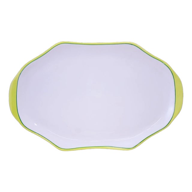 Vietri Chartreuse Rim 17" Tray For Sale