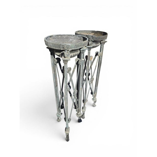 1950s Greco-Roman Style Bronze Pedestals, Naples, 1950s, Set of 2 For Sale - Image 5 of 10