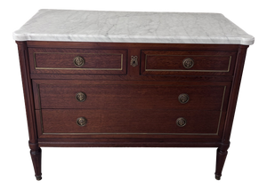 Wooden Chest of Drawers with Marble Top
