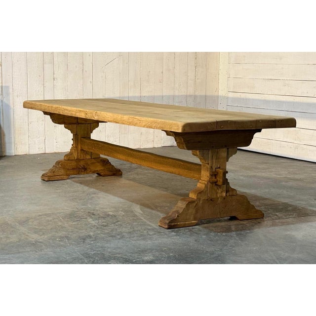 Large French Oak Farmhouse Dining Table, 1920 For Sale - Image 4 of 18