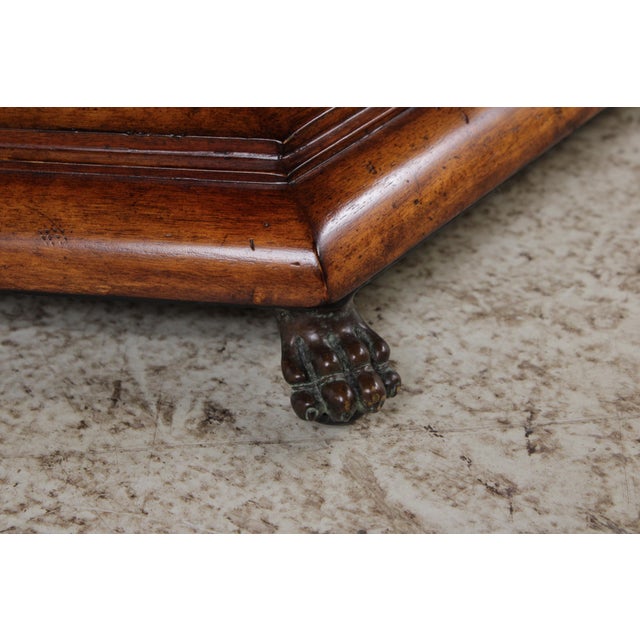 Maitland Smith Large Walnut Leather Top Game Table For Sale - Image 14 of 18