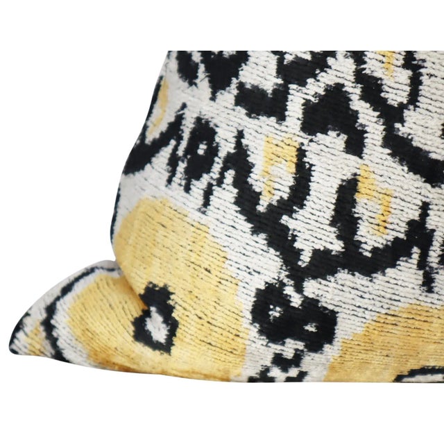 Handmade Velvet Gold Gray Throw Pillow & Down Feather Insert For Sale In San Francisco - Image 6 of 12