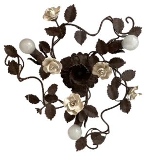 Rush Florentine Wrought Iron Flush Mount by Simoeng
