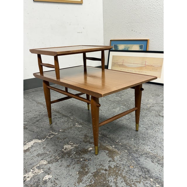 Mid-Century Modern Two-Tier Side Table, Mid 20th Century. For Sale - Image 3 of 12