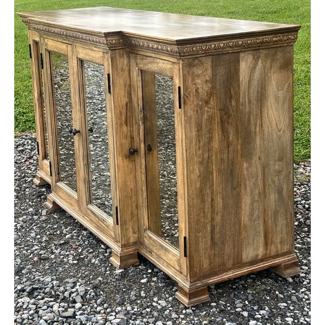 Rustic Currey and Company “Ellis” Mirrored Rustic Server Buffet For Sale - Image 3 of 11
