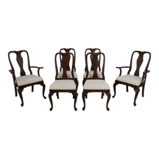 Set of 6 Ethan Allen Cherry Georgian Court Dining Chairs For Sale