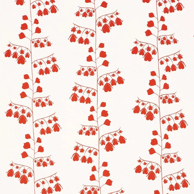 SAMPLE - Schumacher x Peg Norriss Bleeding Hearts Wallpaper In Red For Sale