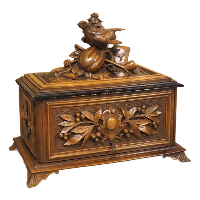 Antique Swiss Black Forest Cigar Box Humidor, Circa 1900 For Sale