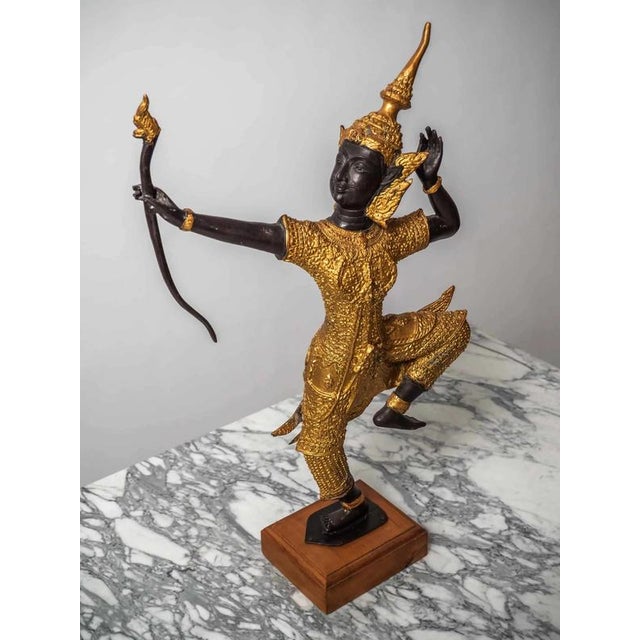 Golden Statuette of Thai Dancer For Sale - Image 3 of 11