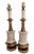 Stiffel Mid-Century Modern Crackle Glazed Brass Table Lamps - A Pair For Sale