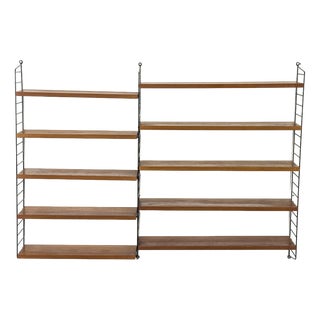 Vintage Teak Wall Shelf by Kajsa & Nils Nisse Strinning for String, 1960s For Sale