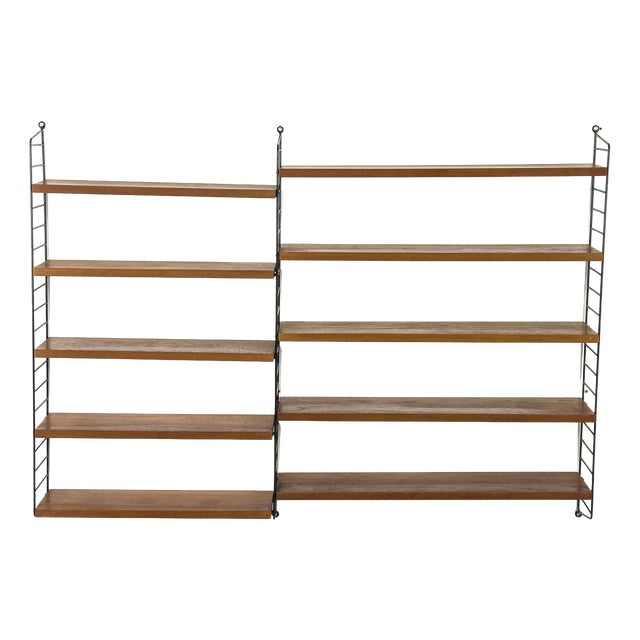 Vintage Teak Wall Shelf by Kajsa & Nils Nisse Strinning for String, 1960s For Sale