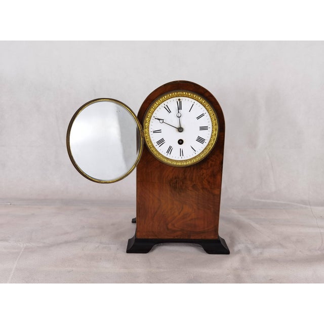 Wood Antique Pendulum Clock in Walnut, 1900 For Sale - Image 7 of 14
