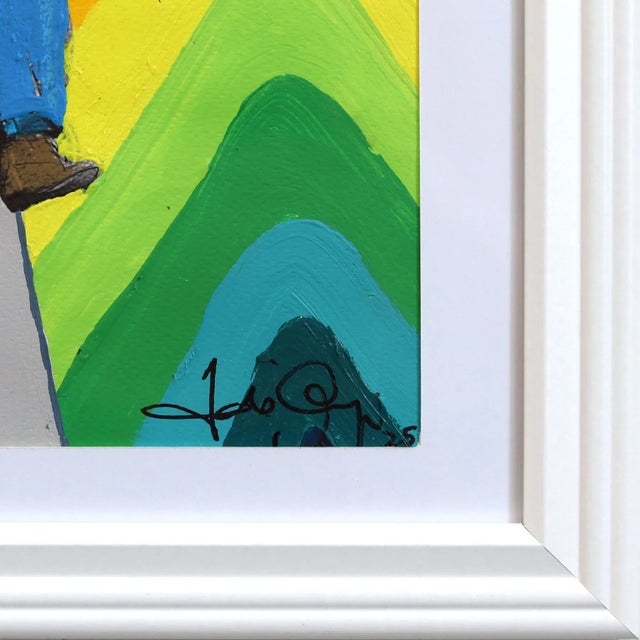 2020s Urban Cowboy #2 - Colorful Rainbow Quirky Figurative Mixed Media Original Artwork by Fabio Coruzzi For Sale - Image 5 of 9