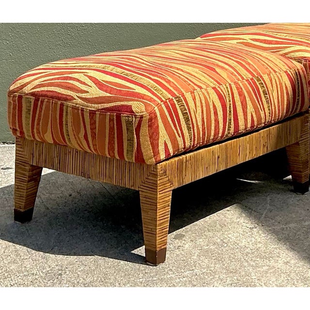 Vintage McGuire Wrapped Rattan Ottomans - A Pair For Sale - Image 11 of 12