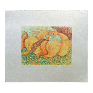 1980s Guillaume Azoulay "Murmure" Hand Signed Original Artwork Japon