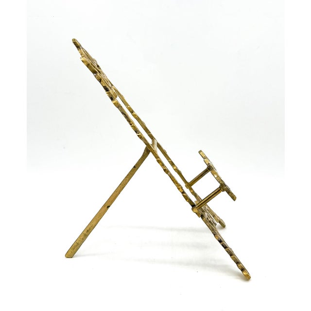 Vintage Ornate Floral Brass Display Easel — Rococo Revival / Hollywood Regency / French Traditional For Sale In Houston - Image 6 of 9