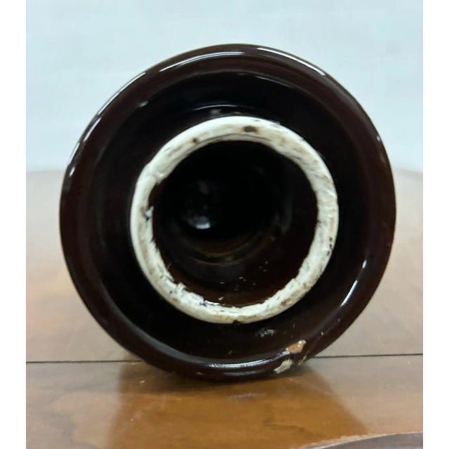 Antique Brown Ceramic Glazed Insulator For Sale - Image 4 of 6