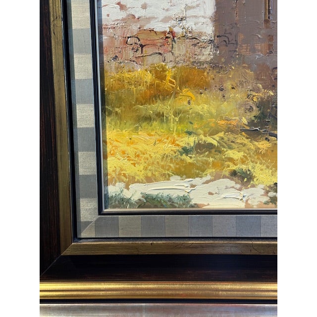 White Late 20th Century Jose Barbera Original Cultural Landscape Oil on Canvas Painting For Sale - Image 8 of 14