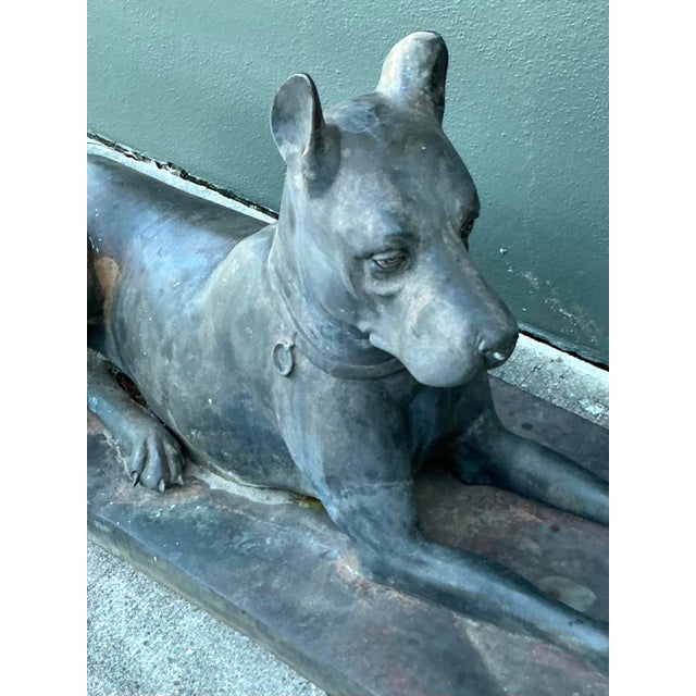 French Vintage Boho French George Ducat Patinated Bronze Great Danes For Sale - Image 3 of 12