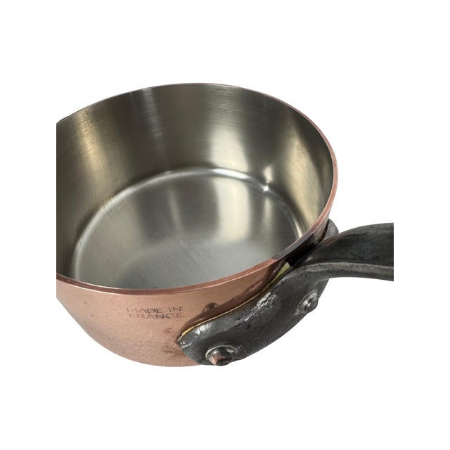 Graduated French Copper Sauce Pans With Iron Handles - Set of 5 For Sale - Image 4 of 18