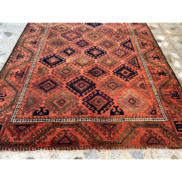 1960s Antique Turkmen Yomut Hand-Knotted Wool Area Rug - 5'3" X 8'1" For Sale - Image 5 of 14