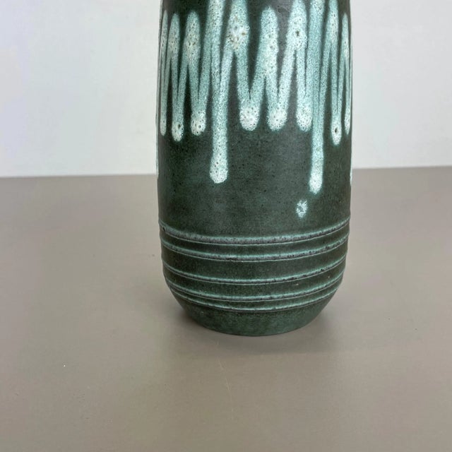 Zig Zag Pottery Fat Lava Vase from Scheurich, Germany, 1970s For Sale - Image 4 of 14