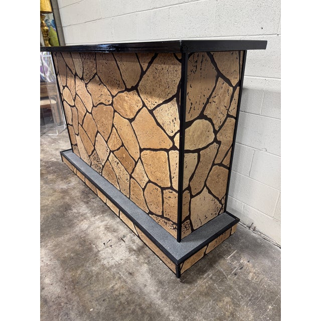 Boho Chic Vintage Boho Faux Stone Bar For Sale - Image 3 of 10
