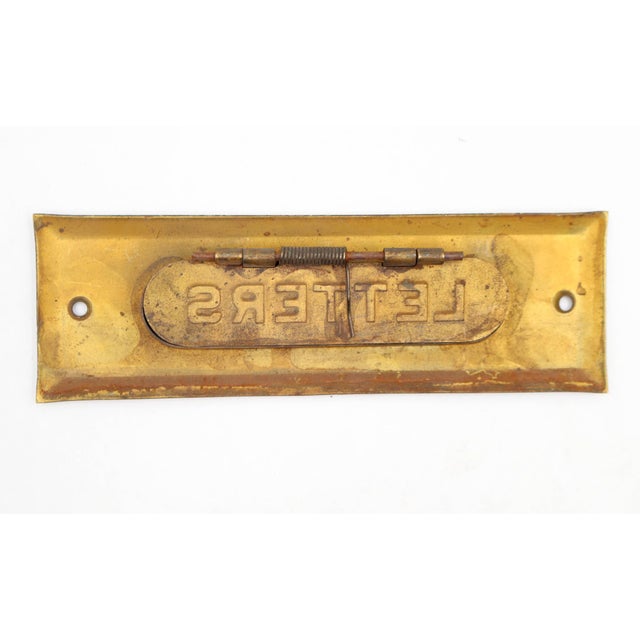 Traditional Vintage 6.875 In. Brass Spring Loaded Mail Slot For Sale - Image 3 of 3