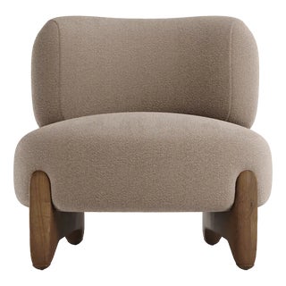 Modern Tobo Armchair in Fabric and Oak Wood by Collector Studio For Sale