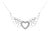 .925 Sterling Silver Pave-Set Diamond Accent Fairy Wing 18" Heart Pendant Necklace For Sale