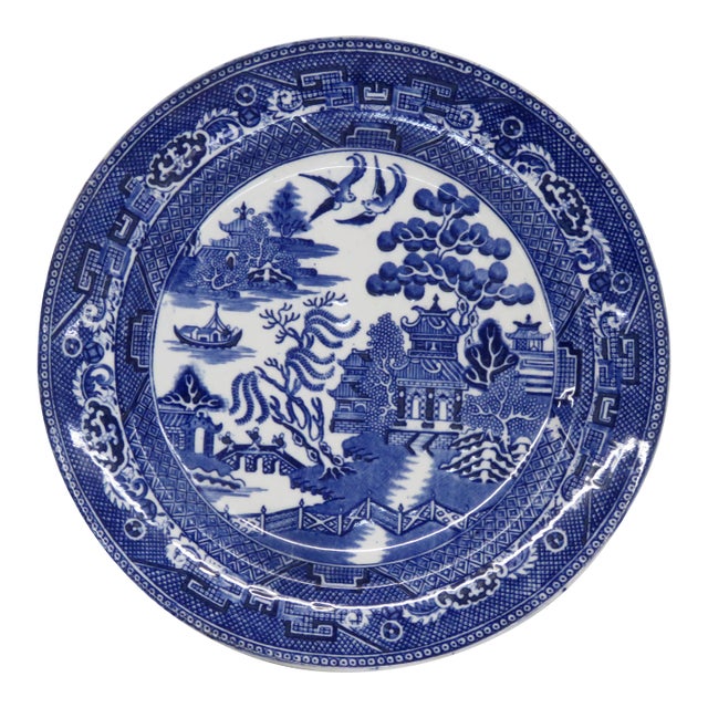 E B and J E L Willow Blue White 10 Inches Plate 4664b For Sale