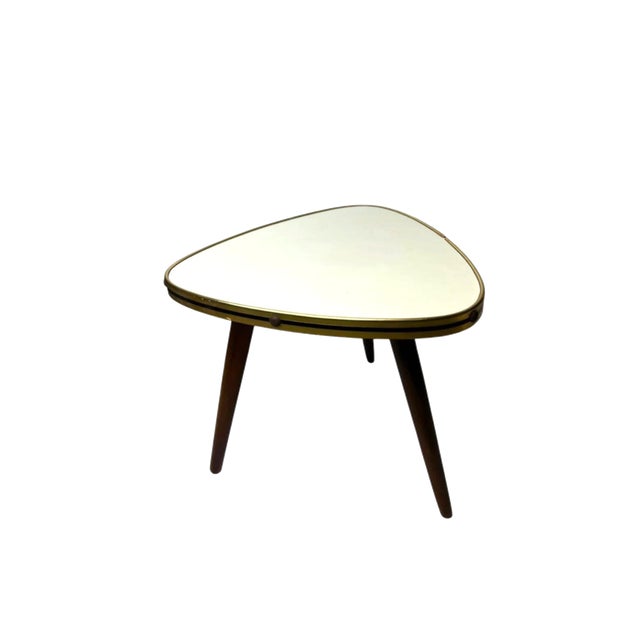 Vintage Side Table with Rounded Triangular Top, 1950s For Sale