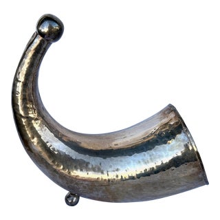 Vintage Hammered Silver Cornucopia For Sale