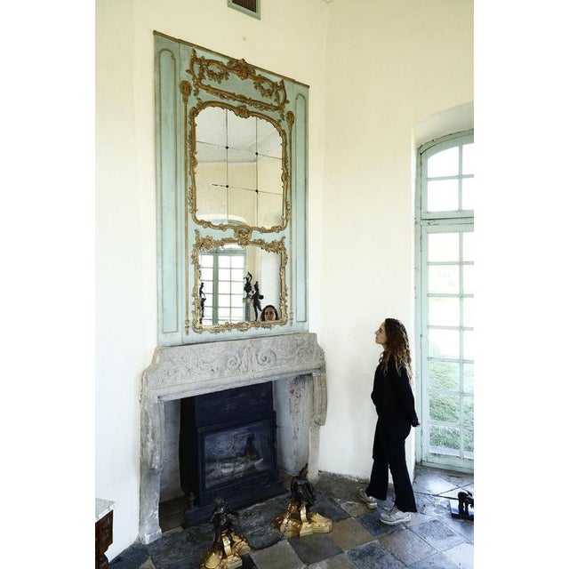 Large Transition Wooden Mirror, 18th Century For Sale - Image 3 of 15