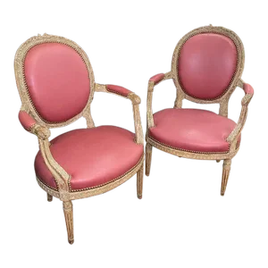 Pair of Louis XVI Style Painted Fauteuils Ca. 1870
