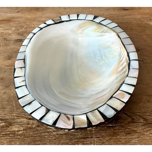 Vintage Boho Capiz Shell Bowl For Sale - Image 10 of 12