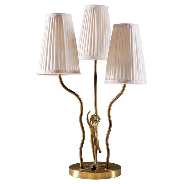 Swedish Art Deco Table Lamp in Brass, 1940s For Sale - Image 9 of 9