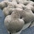 English Tufted Faded Olive Velvet Skirted Ottomans on Casters For Sale - Image 3 of 5