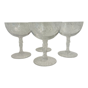 Mid 20th Century Fostoria “Holly Clear” Coupes or Low Sherbets - A Set of 4
