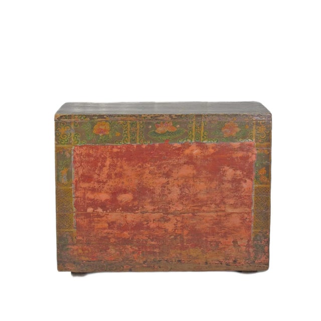 Rustic Red/Green Antique Cabinet For Sale - Image 11 of 11