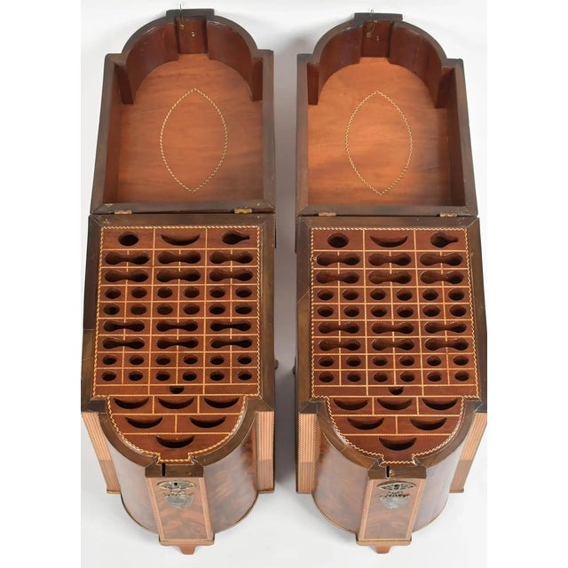 Brown Pair of 18th Century George III Inlaid Mahogany Knife or Cutlery Boxes For Sale - Image 8 of 13