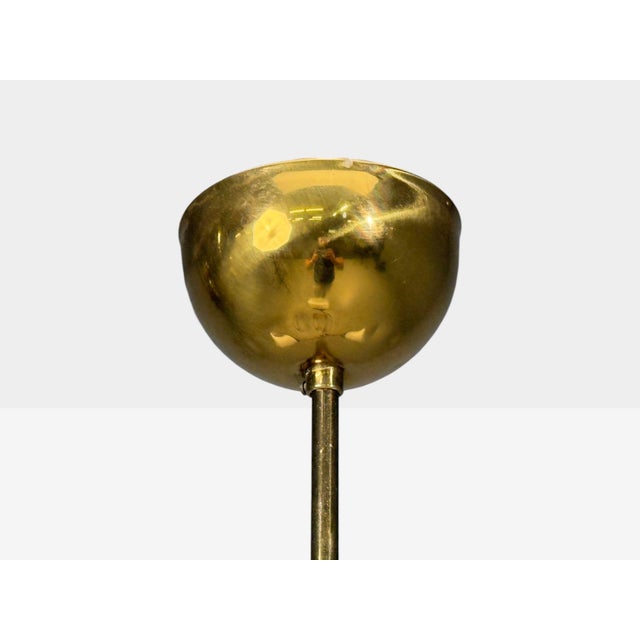 1950s Swedish Modern, Pendant Light, Brass, Glass, Teak For Sale - Image 10 of 10
