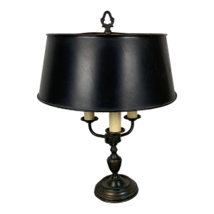 Vintage 3 Candle French Empire-Style Brass Bouillotte Desk Lamp