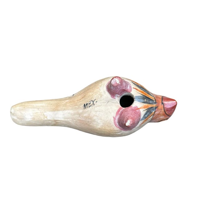 Mid 20th Century Tonala Bird Clay Pottery Hand Painted Folk Art For Sale - Image 5 of 5