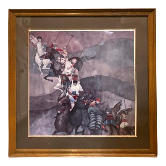 1980s ‘After the Tournament’ Signed Lithograph by Graciela Rodolfo Boulanger With Certificate of Authenticity, Framed and Matted For Sale
