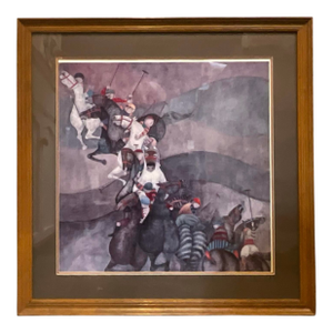 1980s ‘After the Tournament’ Signed Lithograph by Graciela Rodolfo Boulanger With Certificate of Authenticity, Framed and Matted